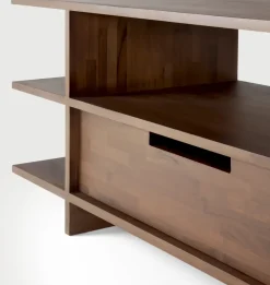 Ethnicraft Benches*Kabuki media unit, Dark stained teak Brown