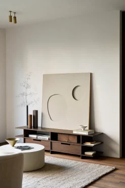 Ethnicraft Benches*Kabuki media unit, Dark stained teak Brown