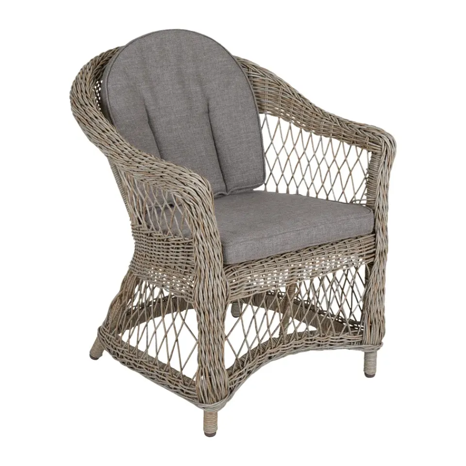 Brafab Balcony Furniture*Kamomill armchair with seat and back cushion, -sand Beige