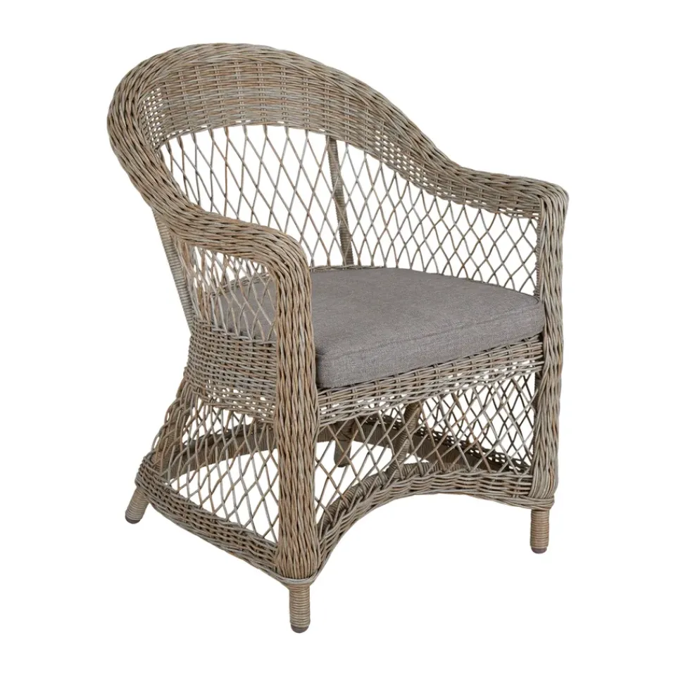 Brafab Balcony Furniture*Kamomill armchair with seat and back cushion, -sand Beige