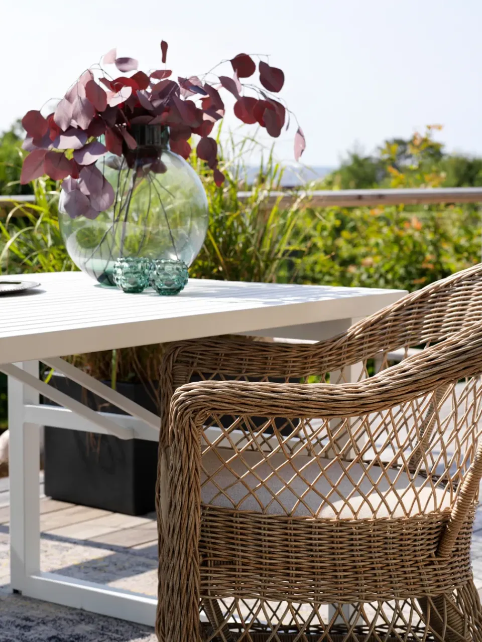 Brafab Balcony Furniture*Kamomill armchair with seat and back cushion, -sand Beige