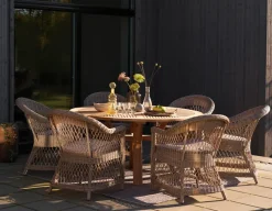 Brafab Balcony Furniture*Kamomill armchair with seat and back cushion, -sand Beige