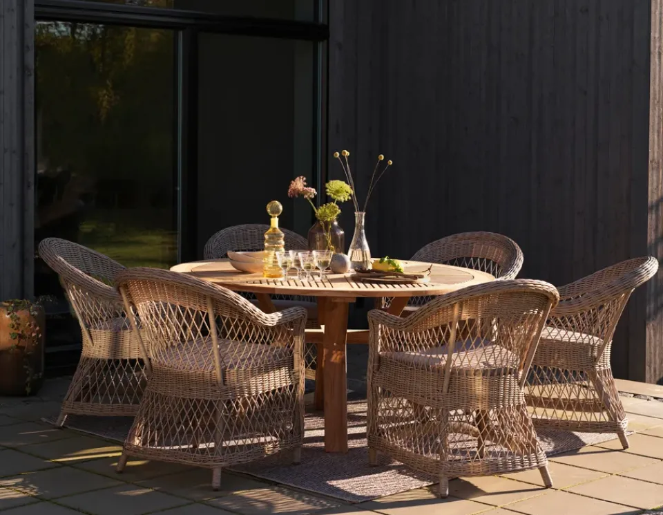 Brafab Balcony Furniture*Kamomill armchair with seat and back cushion, -sand Beige