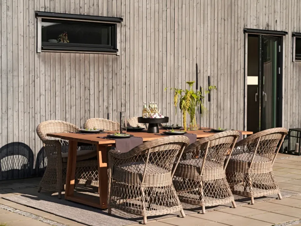 Brafab Balcony Furniture*Kamomill armchair with seat and back cushion, -sand Beige