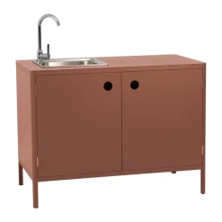 Brafab Garden Details & Accessories*Kelia outdoor kitchen base cabinet with sink, Zin , 121x90x64 Red