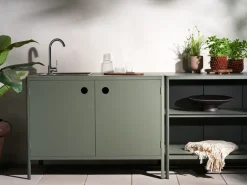 Brafab Garden Details & Accessories*Kelia outdoor kitchen bench with shelves, Nordic , 121x91x64 cm Green