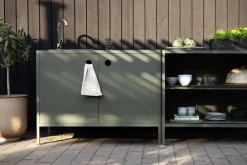 Brafab Garden Details & Accessories*Kelia outdoor kitchen bench with shelves, Nordic , 121x91x64 cm Green