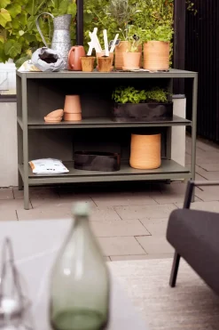 Brafab Garden Details & Accessories*Kelia outdoor kitchen bench with shelves, Nordic , 121x91x64 cm Green