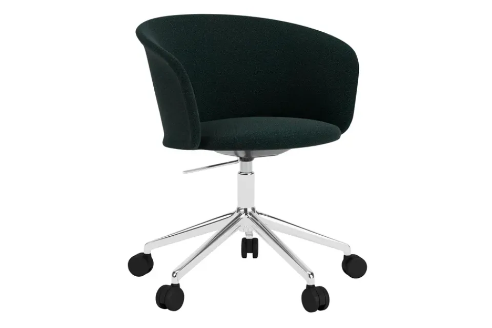 Hem Office Chairs*Kendo Swivel office chair with 5 wheels, Pine-polished aluminium GreenSilver-coloured