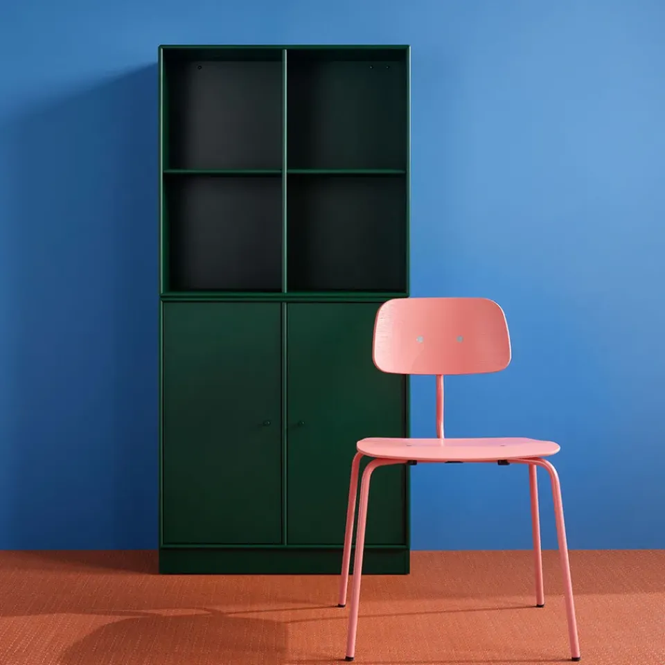 Montana Chairs*Kevi 2060 chair, Rhubarb laquered stand-stained ash Pink