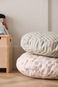 Kid's Concept Children's Chairs|Children's Chairs*Kid's Base floor cushion Ø60 cm, Rand BlueWhite