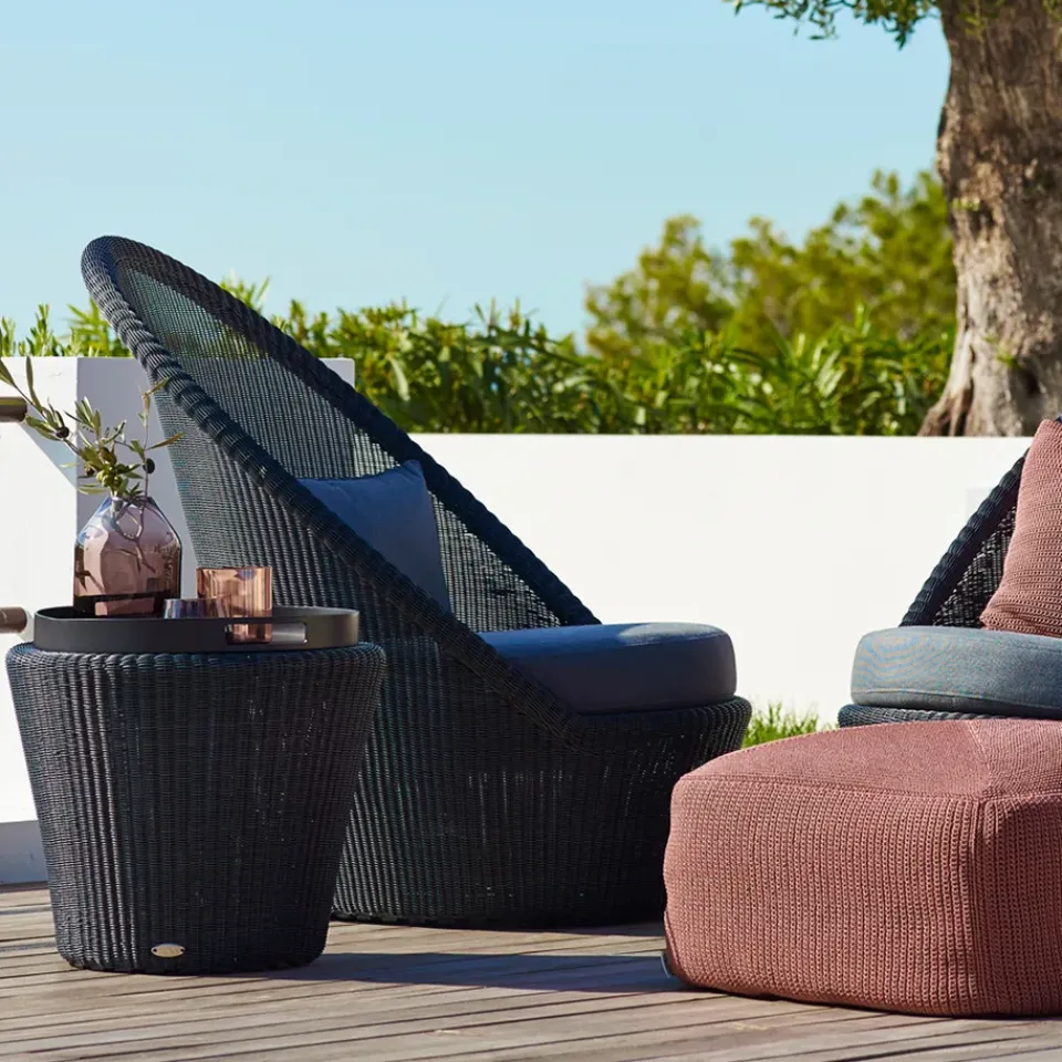 Cane-line Seating*Kingston table/footstool Ø46 cm, Mocha Brown