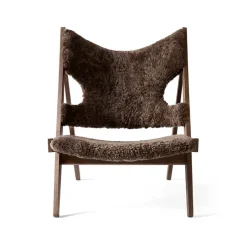 Audo Copenhagen Armchairs & Footstools*Knitting lounge chair, Sheepskin curly root dark , dark stained oak legs Brown