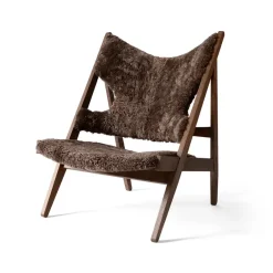 Audo Copenhagen Armchairs & Footstools*Knitting lounge chair, Sheepskin curly root dark , dark stained oak legs Brown