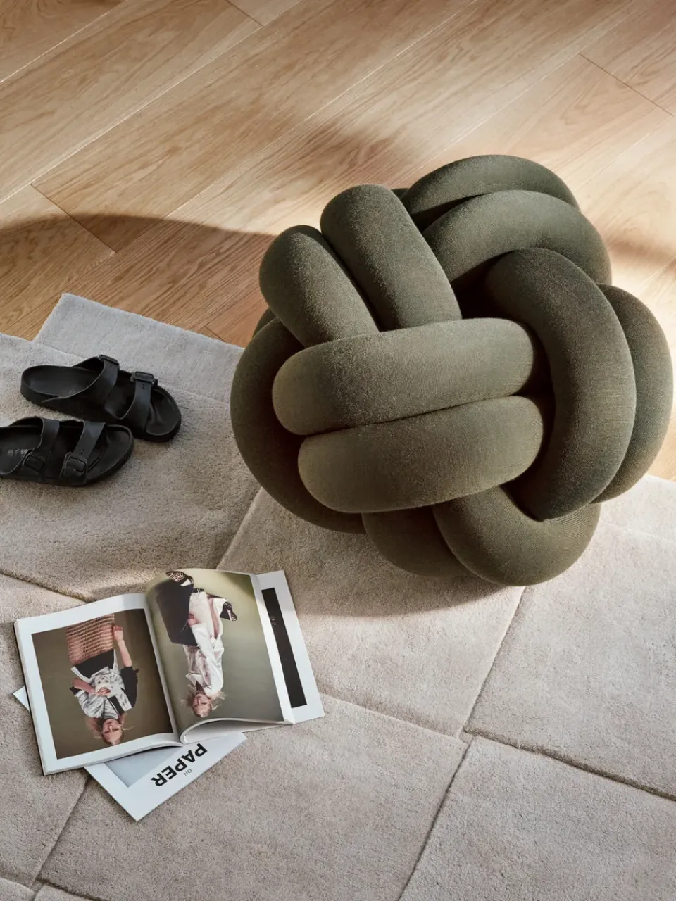 Design House Stockholm Sitting Poufs*Knot cushion XL, Forest Green