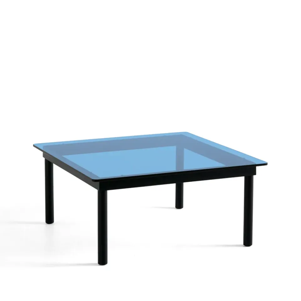 HAY Coffee Tables*Kofi coffee table, oak-glass top-blue-tinted-W80 cm Black