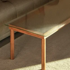 HAY Coffee Tables*Kofi coffee table, Oak-clear glass, 80 cm Beige