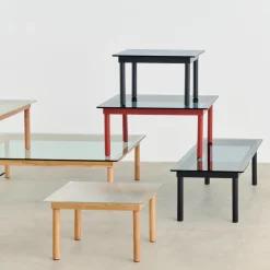 HAY Coffee Tables*Kofi coffee table, Oak-clear glass, 80 cm Beige