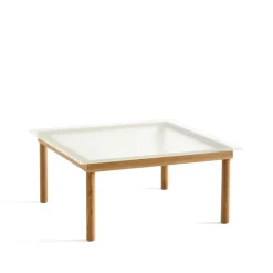 HAY Coffee Tables*Kofi coffee table, Oak-ribbed glass, 80 cm Beige