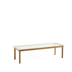 HAY Coffee Tables*Kofi coffee table, Oak-ribbed glass, 50 cm Beige
