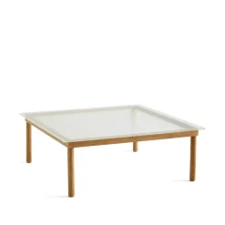 HAY Coffee Tables*Kofi coffee table, Oak-ribbed glass, 100 cm Beige