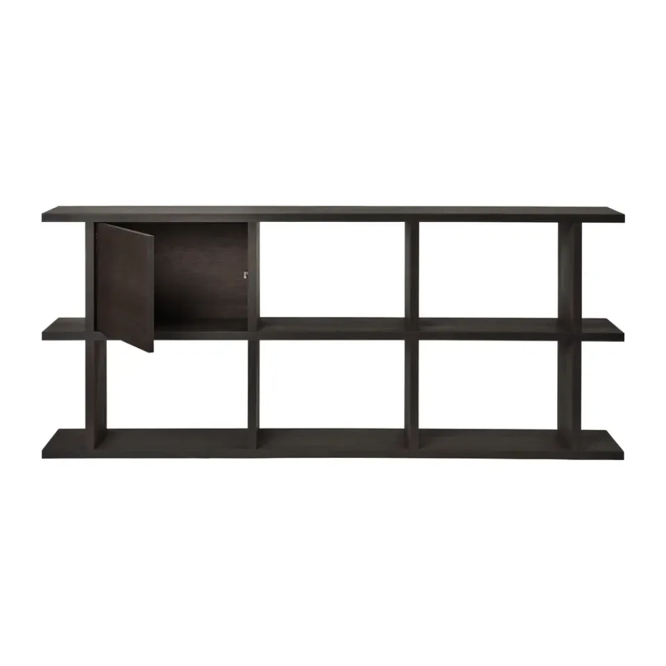 Ferm Living Display & Glass Cabinets*Kona bookcase cabinet insert, Dark Stained Brown
