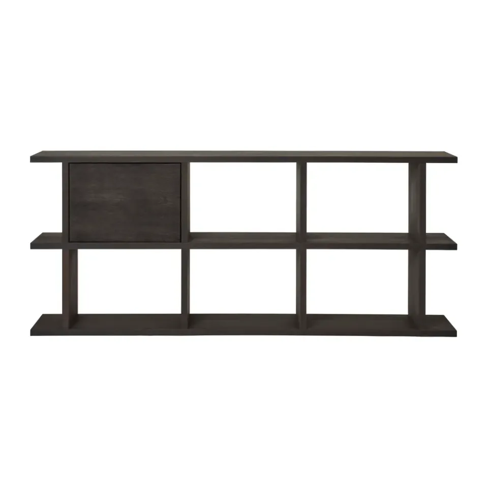 Ferm Living Display & Glass Cabinets*Kona bookcase cabinet insert, Dark Stained Brown