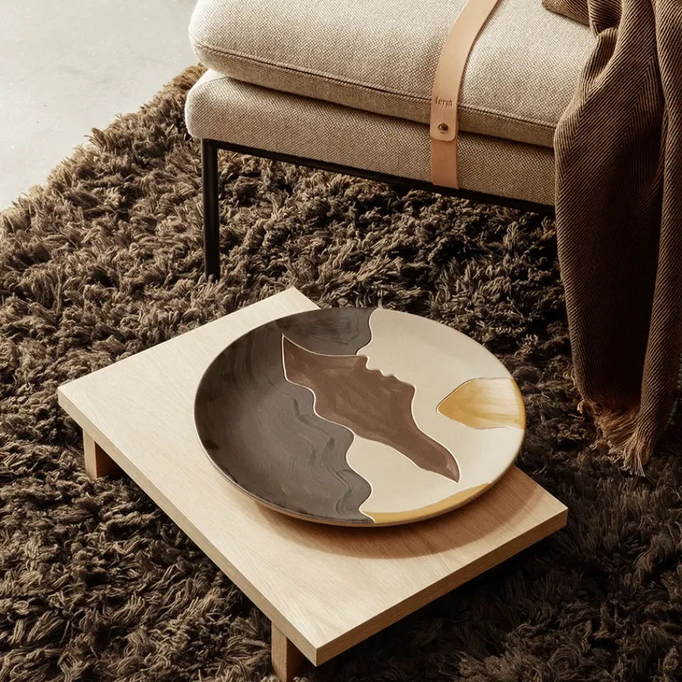 Ferm Living Side Tables*Kona display table side table, Oak natural veneer Beige
