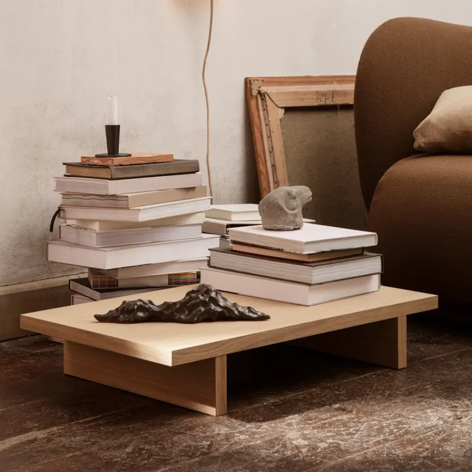 Ferm Living Side Tables*Kona display table side table, Oak natural veneer Beige