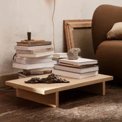 Ferm Living Side Tables*Kona low table side table, Oak natural veneer Beige