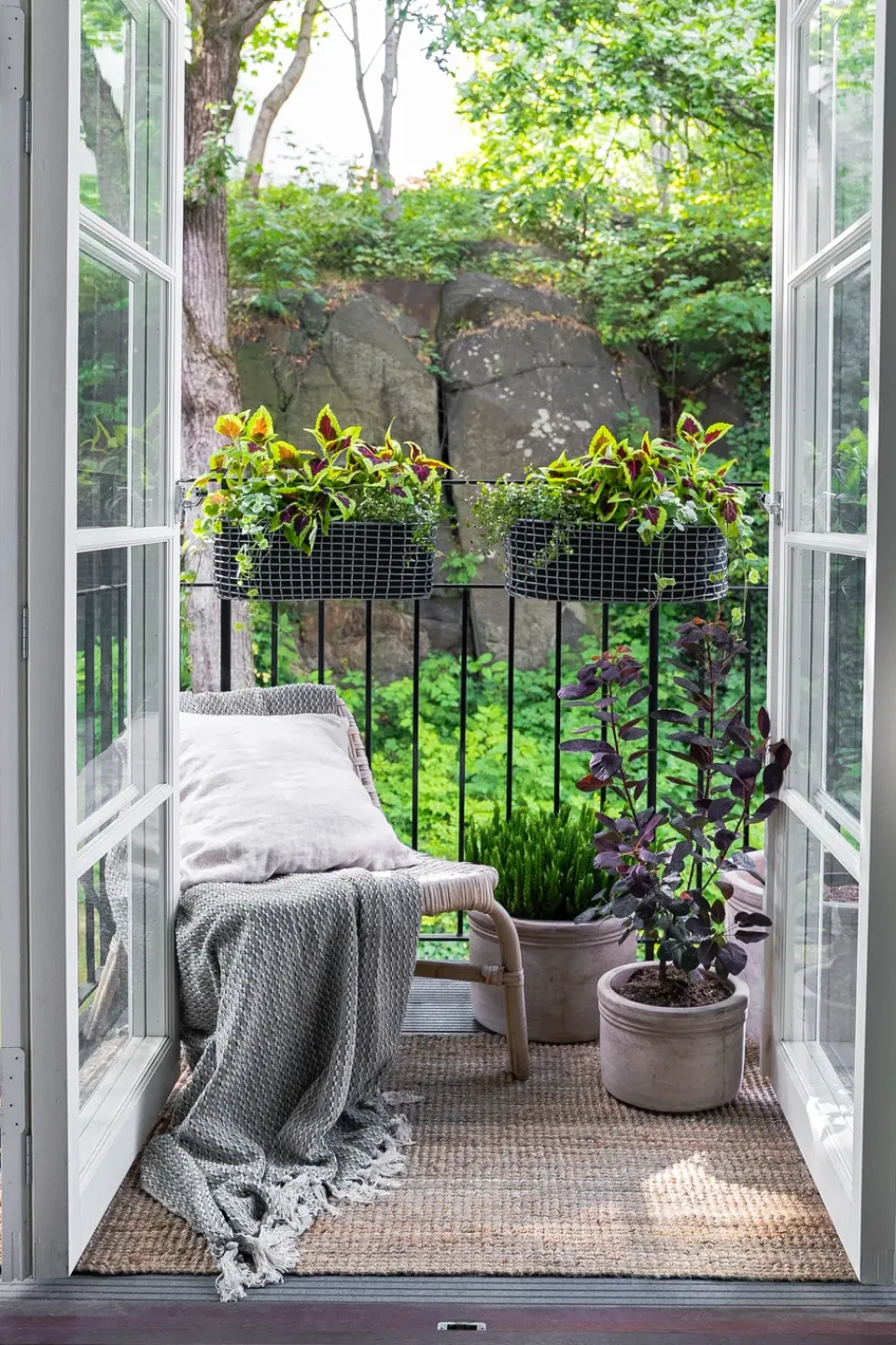 KORBO Balcony Furniture*balcony box, Acid-resistant steel Silver-coloured