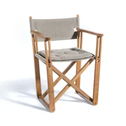 Skargaarden Seating*Kryss Dining armchair, Sunbrella Ashe light , teak Grey