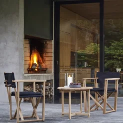 Skargaarden Seating*Kryss Dining armchair, Sunbrella Ashe light , teak Grey