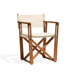 Skargaarden Seating*Kryss Lounge armchair, Sunbrella Heritage Papyrus , teak Beige