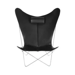 OX Denmarq Armchairs & Footstools*KS Chair bat armchair, Leather . stainless steel stand Black