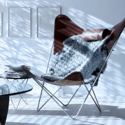 OX Denmarq Armchairs & Footstools*KS Chair bat armchair, Leather . stainless steel stand Black