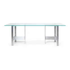 Ferm Living Dining Tables*Lager dining table 90x200 cm, Glass-aluminium Silver-colouredTransparent