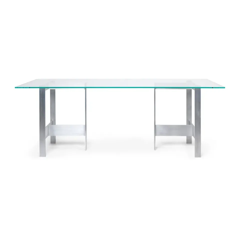 Ferm Living Dining Tables*Lager dining table 90x200 cm, Glass-aluminium Silver-colouredTransparent