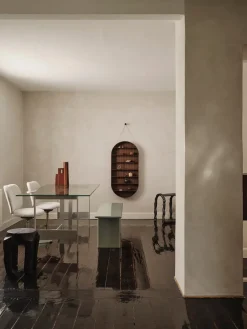Ferm Living Dining Tables*Lager dining table 90x200 cm, Glass-aluminium Silver-colouredTransparent