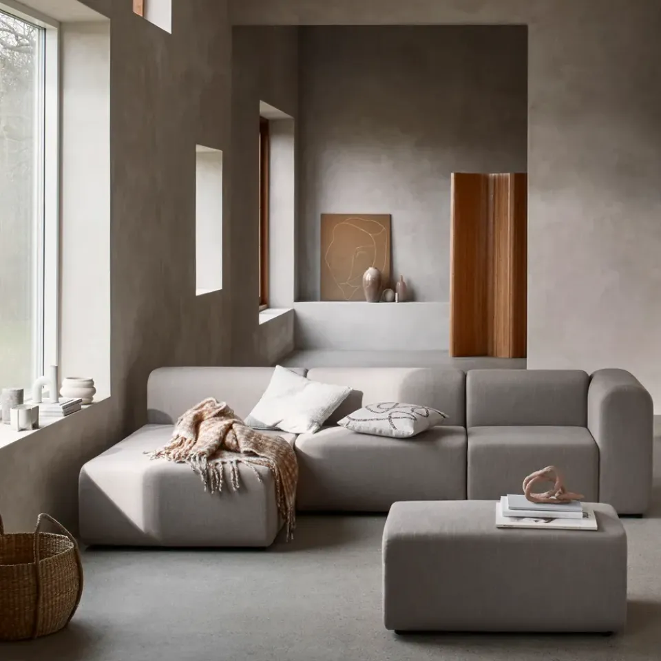 Broste Copenhagen Sitting Poufs*Lagoon module pouffe, Latte GreyBrown