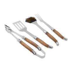Hâws Garden Details & Accessories*Laguiole By BBQ grill set 4-piece, Oak BrownSilver-coloured