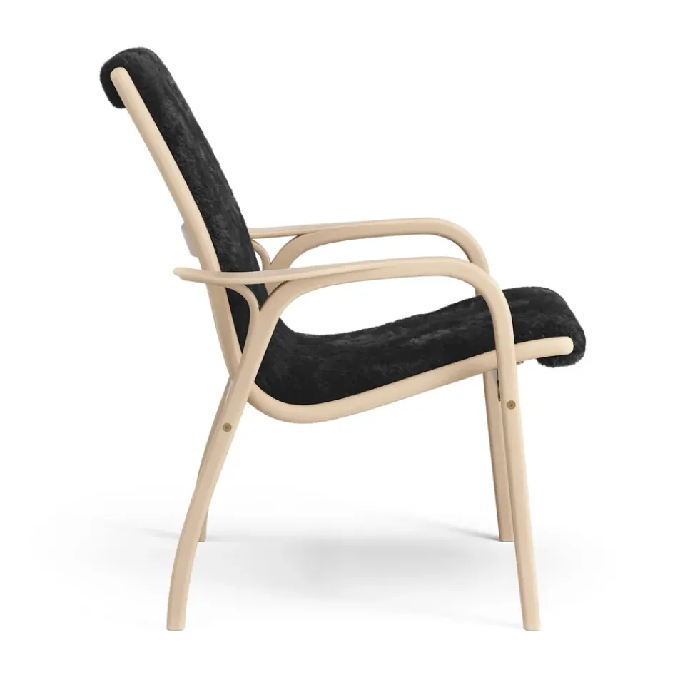 Swedese Armchairs & Footstools*Laminett arm chair laquered beech/sheep skin, Black (black) Beige