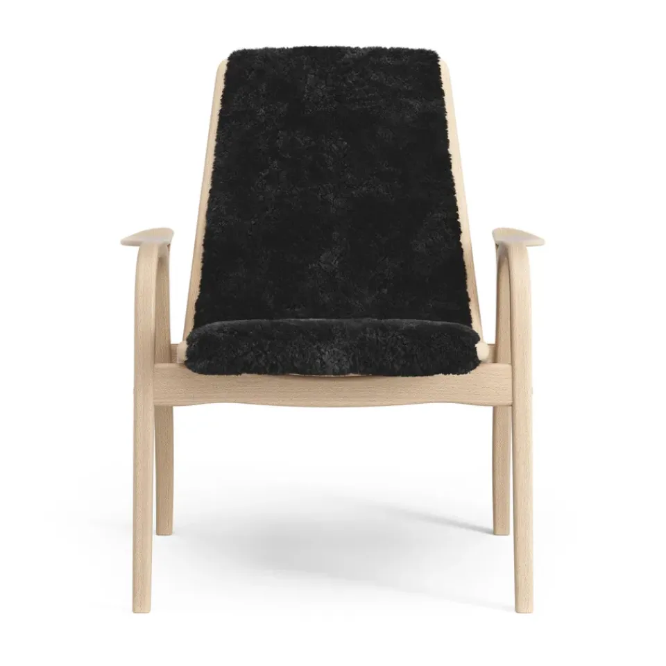 Swedese Armchairs & Footstools*Laminett arm chair laquered beech/sheep skin, Black (black) Beige
