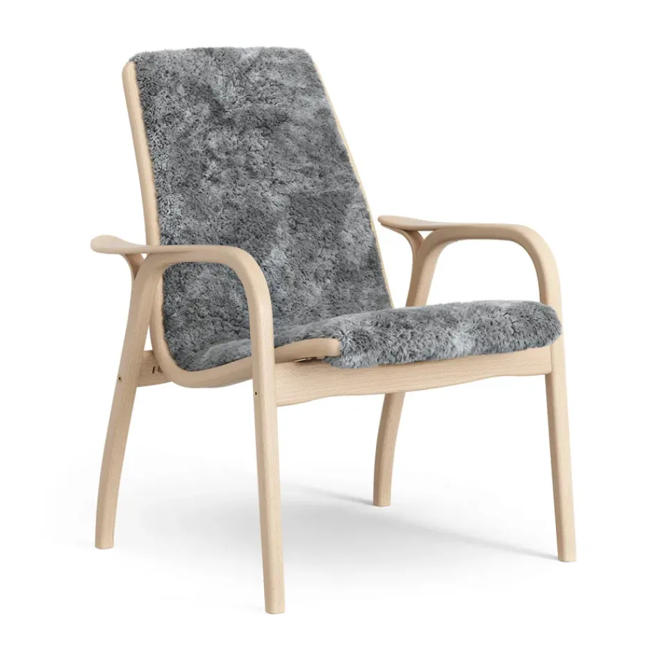 Swedese Armchairs & Footstools*Laminett arm chair laquered beech/sheep skin, Scandinavian Grey (grey) Beige
