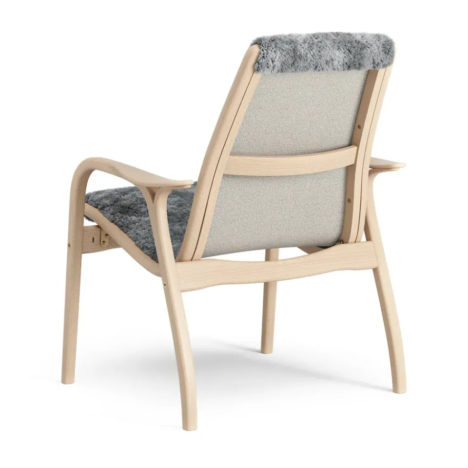 Swedese Armchairs & Footstools*Laminett arm chair laquered beech/sheep skin, Scandinavian Grey (grey) Beige