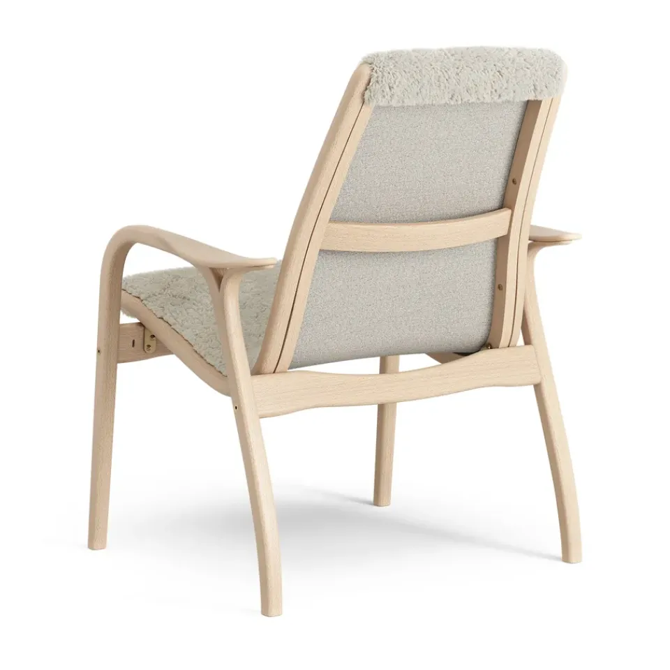 Swedese Armchairs & Footstools*Laminett arm chair laquered beech/sheep skin, Moonlight Beige