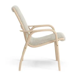 Swedese Armchairs & Footstools*Laminett arm chair laquered beech/sheep skin, Moonlight Beige