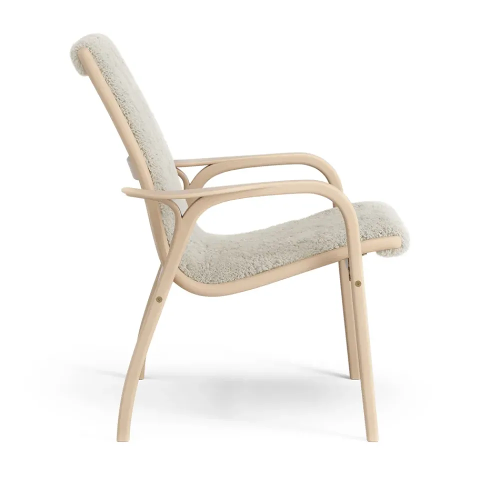 Swedese Armchairs & Footstools*Laminett arm chair laquered beech/sheep skin, Moonlight Beige