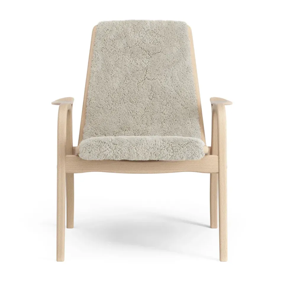 Swedese Armchairs & Footstools*Laminett arm chair laquered beech/sheep skin, Moonlight Beige