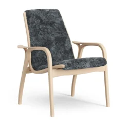 Swedese Armchairs & Footstools*Laminett arm chair laquered beech/sheep skin, Charcoal (dark grey) Beige